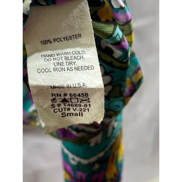 MANDEE Women's Green Sheer Printed Straight-Neck Cutout Shoulder Top SZ S - Picture 7 of 8